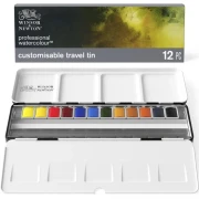Winsor & Newton Professional Watercolour 12 Half Pans Travel Metal Box