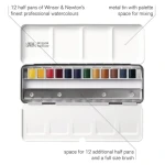 Winsor & Newton Professional Watercolour 12 Half Pans Travel Metal Box