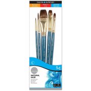 Zestaw pędzli naturalnych, włosie wielbłąda - Daler Rowney - 5 sztuk